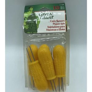 Jolly Green Giant Corn Shaped Corn Skewers Set of 10 Brand New BBQ Picnic Summer